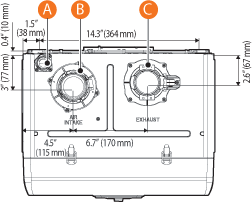 Overhead view of NCB-240/130H combi-boiler