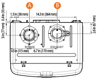 Overhead view of NPE-150S2 condensing tankless water heater