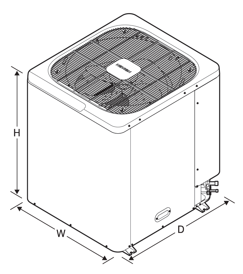 Overhead view of NAE28V36 air conditioner