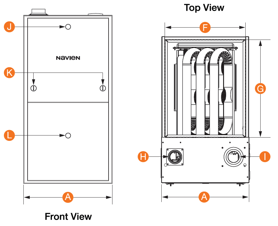 Front view of NDF600-070M2V3B furnace