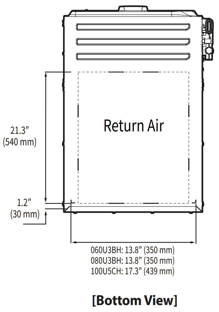Navien NPF NPF hydro furnace diagram bottom view