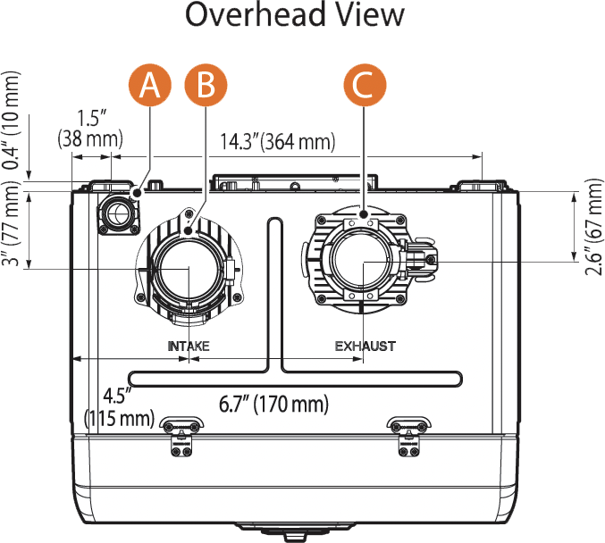 Overhead view of NCB700-190/060 combi-boiler