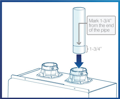 exhaust pipe into Navien NPE tankless water heaters